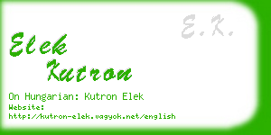 elek kutron business card